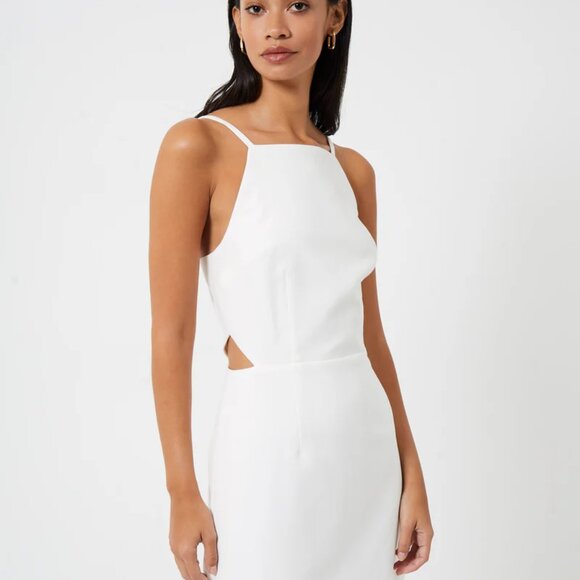 FRENCH CONNECTION NWT Whisper Cut Out High Square Neck Dress White Sz 0 - Picture 3 of 7